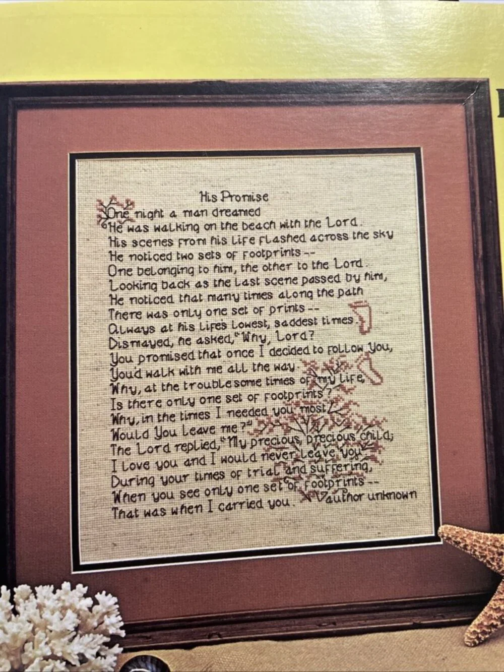His Promise Footprints Cross Stitch Leaflet from Needle Nook Designs 1983 - EUC